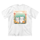 癒しの部屋🐾໒꒱のCutie cat❤︎ ビッグシルエットTシャツ