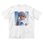 スカ次郎ショップの白髪和服美女シリーズ0001 Big T-Shirt