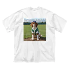 ぽめさくの犬野球 ビッグシルエットTシャツ