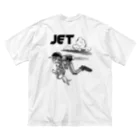 nidan-illustrationのhappy dog -JET- (black ink) ビッグシルエットTシャツ