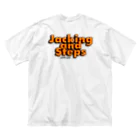 HOUSE DANCE MANIAのJACKING AND STEPS Double Print ビッグシルエットTシャツ