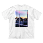 sun・jのCity photo print ビッグシルエットTシャツ