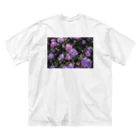 nanato yamadaのHydrangea 紫陽花T purple ビッグシルエットTシャツ