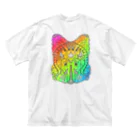 せきね まりのの(ウラ)(ギラギラ)レインボーぞうさん🐘🌈 ビッグシルエットTシャツ