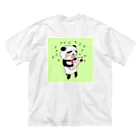 ༺ 🆈🆄🅽 ໘ 🅽🆃🅰༻のあみぐじ当たっちゃったパンダくん ビッグシルエットTシャツ