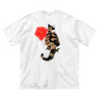 MIA似顔絵の三毛猫Tシャツ　夏 ビッグシルエットTシャツ