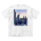 cleyconsのcity-world-blu ビッグシルエットTシャツ