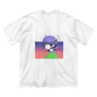 氏のウルフカットの女の子 ビッグシルエットTシャツ