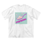 pokori-pokopokoのポップコーンうさぎ ビッグシルエットTシャツ