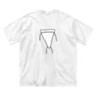 上杉沢のピザマンTシャツ(モノクロ) ビッグシルエットTシャツ