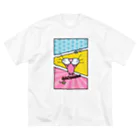 Yuzu-Natsumeのアメコミ風な猫 ビッグシルエットTシャツ