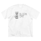 Rabbithumanaspetsの#BLOCKCAT（黒） ビッグシルエットTシャツ