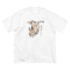 ﾍ ﾟのねこ ビッグシルエットTシャツ