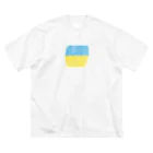 kurireのウクライナ国旗 ビッグシルエットTシャツ