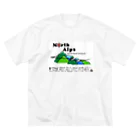 北アルプスブロードバンドネットワークの公式グッズA（加盟山小屋全部入り） ビッグシルエットTシャツ