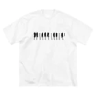 Naa Piano Music (ピアノデザインコレクション)の🎼 ピアノ 鍵盤　(モノクロデザインver.) Big T-Shirt