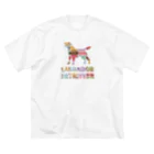 onehappinessのラブラドールレトリバー　マカロン ビッグシルエットTシャツ