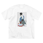 keeeeeep smilingの猫と金魚 Big T-Shirt