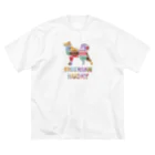 onehappinessのシベリアン ハスキー　マカロン ビッグシルエットTシャツ