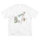 トコロコムギのべろべろにゃんこ ビッグシルエットTシャツ