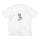 猫の浮世絵・草紙の楽しく踊る幇間猫 ビッグシルエットTシャツ