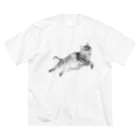 マツバラの寝そべりもさもさねこ Big T-Shirt