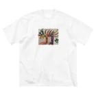 HACHI88のRainbow Large snake ビッグシルエットTシャツ