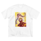 なたねこにゃんの銀杏少女 ビッグシルエットTシャツ