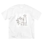 ラッキーアイテムの仲間たちのラッキーアイテムは犬です。 ビッグシルエットTシャツ