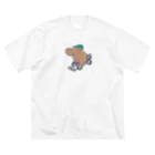 🥖こげぱん🐾のこげぱんカバ　F1ドライバー ビッグシルエットTシャツ