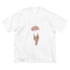 羊毛フェルトのMOFFU.（もっふ）のカワウソくん Big T-Shirt