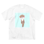 羊毛フェルトのMOFFU.（もっふ）のカワウソちゃん Big T-Shirt