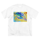 アート工房　甘月蝕(kanngesshoku)『TAaKA』のストアのMary's  tweets『ワーイ、海水浴って最高!!』 ビッグシルエットTシャツ