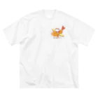 ひとだまこshopのエビフライニャー（フルカラーver） ビッグシルエットTシャツ