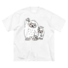 イラスト MONYAAT のイエティのイエ～イ　とうちゃんがちょっとじゃま ビッグシルエットTシャツ