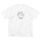 イラスト MONYAAT のジャンケン　パー ビッグシルエットTシャツ