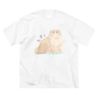 だいこくの猫絵生活ショップのもずくさん ビッグシルエットTシャツ