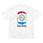 label greenの虹色sun-forest ビッグシルエットTシャツ