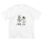 with_puyoの野球ネコ兄弟(Tシャツ両面プリント) Big T-Shirt