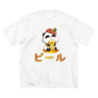 kawaiitopsの Cute Panda Drinking Beer Octoberfest ビッグシルエットTシャツ