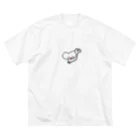 やぶれ・まんじゅうのにゃん魚 ビッグシルエットTシャツ