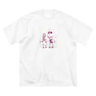 kan_drawingのラブラブな2人 ビッグシルエットTシャツ