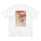 寿めでたや(ukiyoe)の蔦に四十雀 ビッグシルエットTシャツ