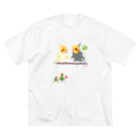 LittleLoroのどノーマルオカメインコとルチノーちょいわき 0350 ビッグシルエットTシャツ