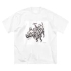 hanauta_03の犬　原太一　ドッグストック ビッグシルエットTシャツ