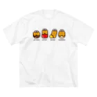 高堂玲/イラストの方のチキンナゲット４兄弟 ビッグシルエットTシャツ