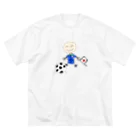 豆太郎と豆姫(まめこ)のサッカー代表の豆太郎 ビッグシルエットTシャツ