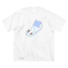 Jackalope Houseのツノアリウサギアジサイモドキウミウシ 青色ver. ビッグシルエットTシャツ