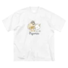 ぷぷまるのぷぷまる ねこもいっしょ おおきめ ビッグシルエットTシャツ