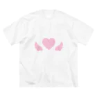 AngeThirdのドットハートエンジェル【ピンク】 ビッグシルエットTシャツ